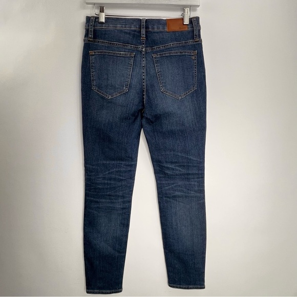 Madewell Cropped Jean Women 27 Blue Denim Skinny High Rise Stretch Distress Knee - Picture 3 of 11